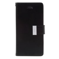 Mercury Wallet lederen portemonnee TPU case iPhone 7 8 SE 2020 SE 2022 - Bookcase Zwart