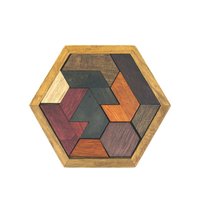 Houten Hexagon Puzzel - Denkpuzzel - Moeilijk spelletje en leuk als cadeau