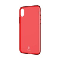 Baseus Simple Series doorzichtig iPhone X XS hoesje -  Transparant Rood