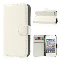 iPhone 4 4s Bookcase Portemonnee hoesje lederen wallet case - Wit