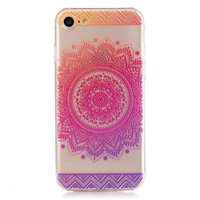 Transparante Mandala iPhone 7 8 SE 2020 SE 2022 TPU hoesje - Roze Paars