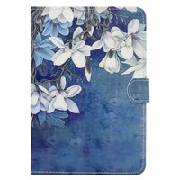 Lederen hoes bloemen trifold iPad Pro 10.5 inch (2017) case - Blauw Wit
