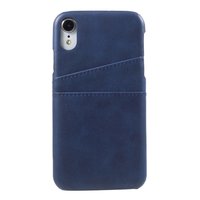 Duo Cardslot Wallet Pasjes Hoes Leer iPhone XR - Blauw