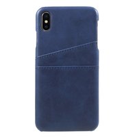 Duo Cardslot Wallet kunstleer kaarthouder hoesje iPhone XS Max case - Blauw