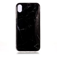 Marmer TPU Hoesje iPhone XS Max Case - Zwart
