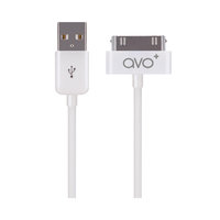 AVO+ oplaadkabel Pin to USB iPhone 4 4s iPod Touch 4 iPad 4 - Wit