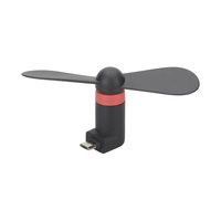 HR-Richter Mini Ventilator Micro USB telefoon - Zwart