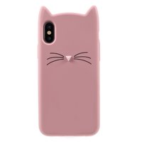 Flexibel kitten hoesje schattig kat case iPhone XS Max - Roze