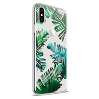 Flexibel hoesje groene bladeren transparant hoesje iPhone X XS - Transparant