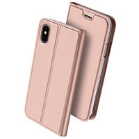 Dux Ducis Cover booklet case hoesje met flap leren hoes iPhone X XS - Rose Goud