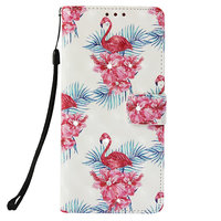 Flamingo Wallet iPhone XR Kunstleer TPU Case - Bloemen