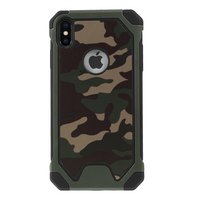 TPU Zacht Camouflage Kunstleer hoesje iPhone XS Max cover - Groen