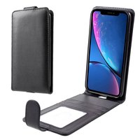 Kaarthouder hoesje iPhone XR Kunstleer case - Zwart