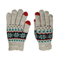 Winter touchscreen Gebreide handschoenen - Sneeuwvlokken Grijs