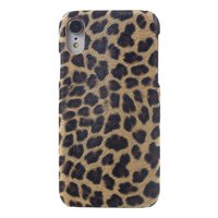 Luipaard Panter Print iPhone XR hardcase hoesje Kunstleer - Bruin Luipaard Panter textuur