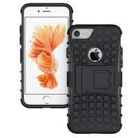 Zwarte hybride standaard case iPhone 7 8 SE 2020 SE 2022 hoesje cover shockproof
