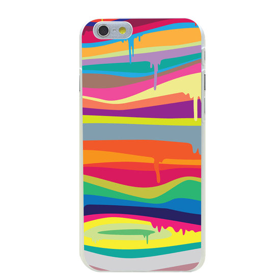 Fel gekleurde hardcase geschikt voor iPhone 6 Plus 6s Plus Regenboog kleuren hoesje Verfdesign