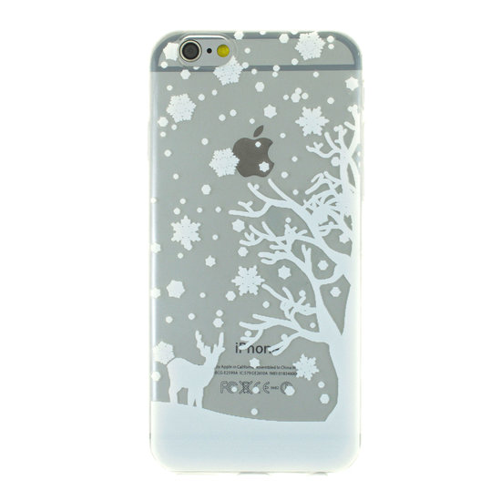 Wit winter kerst silicone iPhone 6 6s hoesje case cover