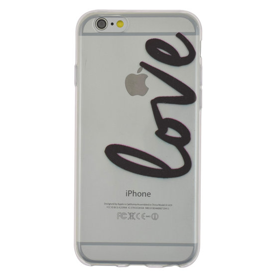 TPU doorzichtig hoesje geschikt voor iPhone 6 6s love cover