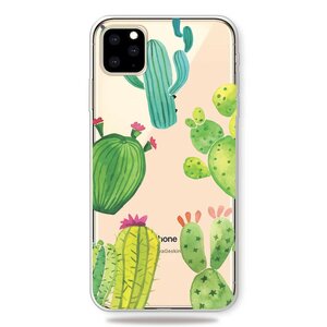 Vrolijk Flexibel Cactus Hoesje iPhone 11 Pro Max TPU case - Doorzichtig