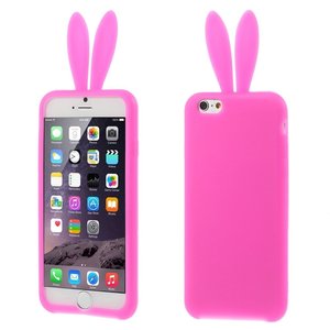 Fel roze Bunny iPhone silicone cover Konijn hoesje