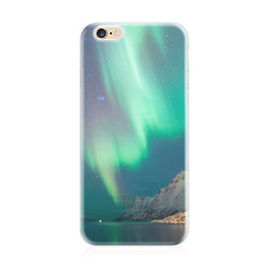 TPU hoesje iPhone 6 Plus / 6s Plus Noorderlicht case Groen Wit cover kopen