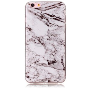 Marmer hoesje cover iPhone 6 Plus/6s Plus silicone - Marble - Wit