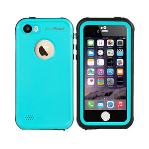 Aanwezigheid eenheid Ronde CaseProof waterproof waterdicht hoesje blauw iPhone 5 5s SE 2016 - Turquoise