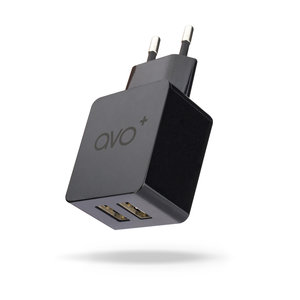 AVO+ 3.4A Dual USB - Zwart